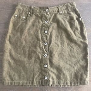 Faded Glory Khaki Button-Down Mini Skirt